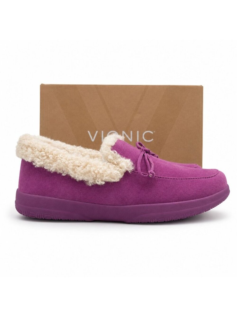 Vionic Claribel Supportive Opulent Berry Microfiber Womens 7.5 Slippers Orthotic